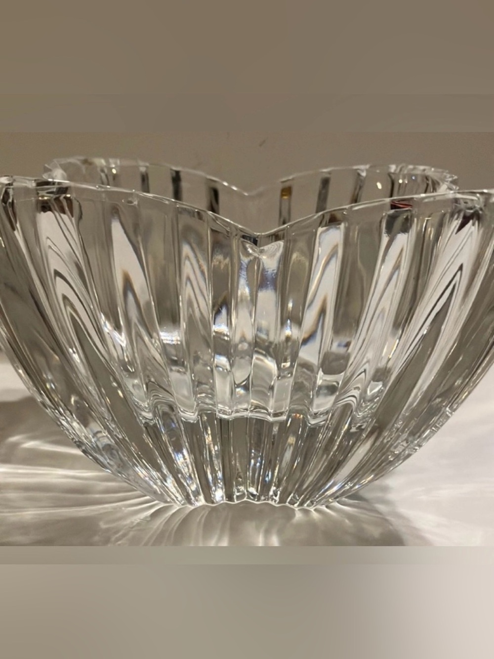 Mikasa Crystal Lydia Fluted Tulip Bowl Clear Glass Scalloped Candy Dish Japan - Picture 7 of 8